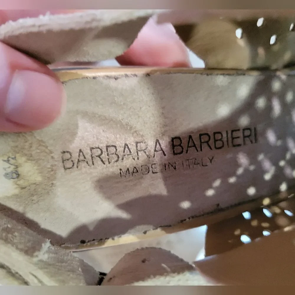 BARBARA Barbieri peep toe block heels - Picture 4 of 9